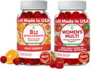 Lunakai Βιταμίνη B12 και Πολυβιταμίνη Gummies Γυναικών Bundle - 3000mcg Μεθυλοκοβαλαμίνη Υψηλή Απορρόφηση Ενέργεια Gummy - 100% Καθημερινή Αξία των 16 Ουσιαστικών Βιταμινών και Ορυκτών Συμπλήρωμα - 30 Ημέρες Προσφορά