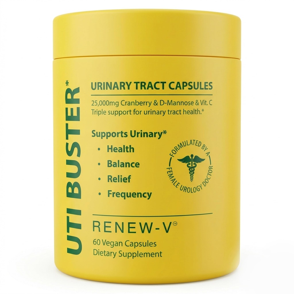 UTI Buster Urinary Tract Health Supplement with Cranberry, D-Mannose & Vitamin C - Supports Bladder Health and Daily Urinary Support - 60 Capsules