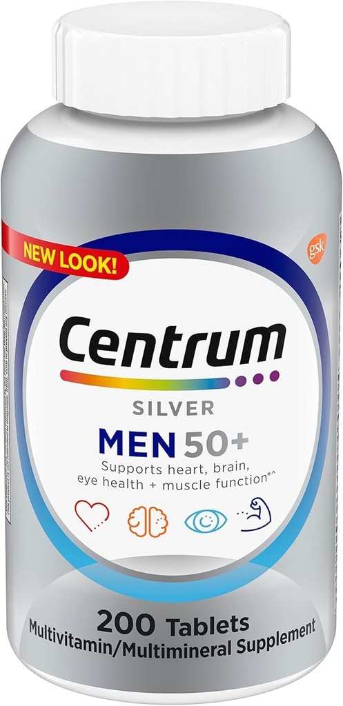 Centrum Silver Men (200 Count) Πολυβιταμίνη / Multimineral συμπλήρωμα δισκίο, βιταμίνη D3
