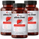 UpWellness Ultra Liver Supplement for Liver Support and Gallbladder Support - Powered by TMG, NAC Milk Thistle, and More - Liver Cleanse Detox & Repair - 60 Capsules - 3 Pack