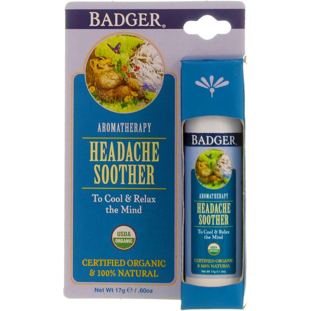 Badger Company, Headache Soother, Peppermint & Lavender, .60 oz (17 g) - 2PC
