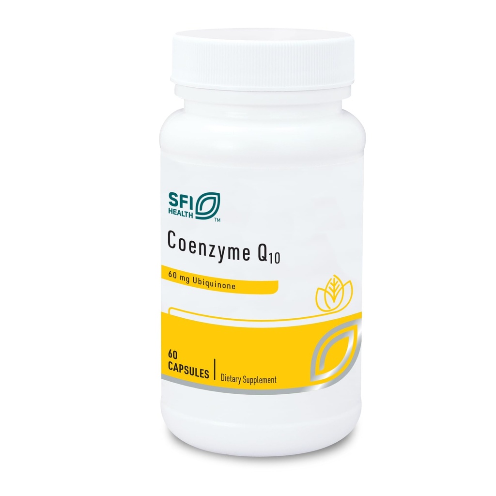 Klaire Labs SFI Health Coenzyme Q10-60 Milligrams CoQ10 as Ubiquinone, Hypoallergenic Formula for Cardiovascular & Cellular Energy Support (60 Vegetarian Capsules)