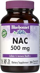 Bluebonnet NAC 500 mg Βιταμίνη Κάψουλες, 30 Count