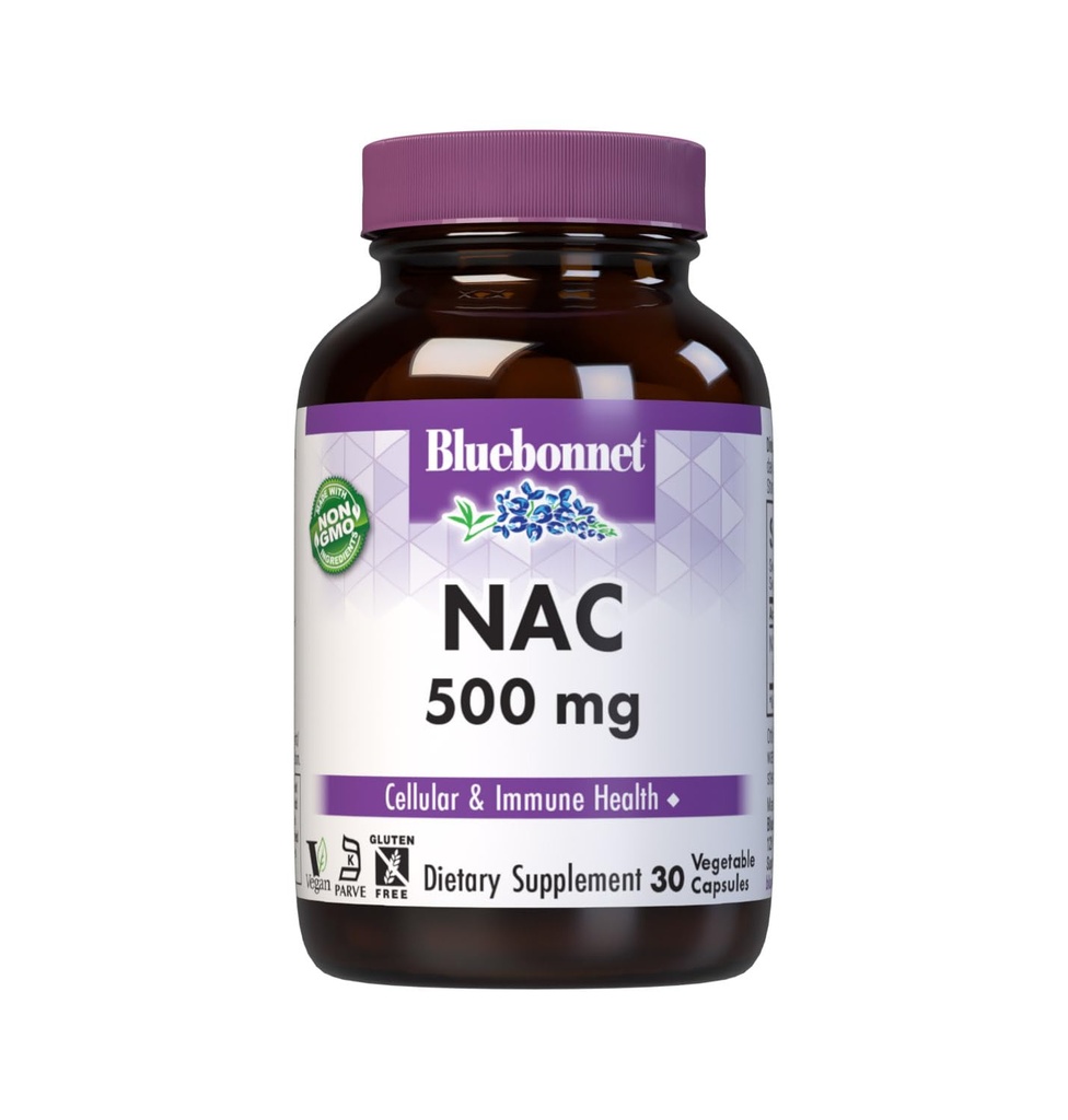 Bluebonnet NAC 500 mg Βιταμίνη Κάψουλες, 30 Count