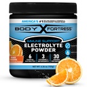 Body Fortress Electrolyte Powder Orange Tangerine - Rapid Hydration Drink Mix with 6 Essential Electrolytes & 3 B Vitamins - Sugar Free, Keto Friendly, No Color Added, Clear Hydration - 30 Servings