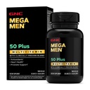 GNC Mega Men 50 Plus Multivitamin Caplets, Clinically Proven, Heart & Prostate Health, B Vitamins, Saw Palmetto, Memory, Vitamin D-3, 60 Count