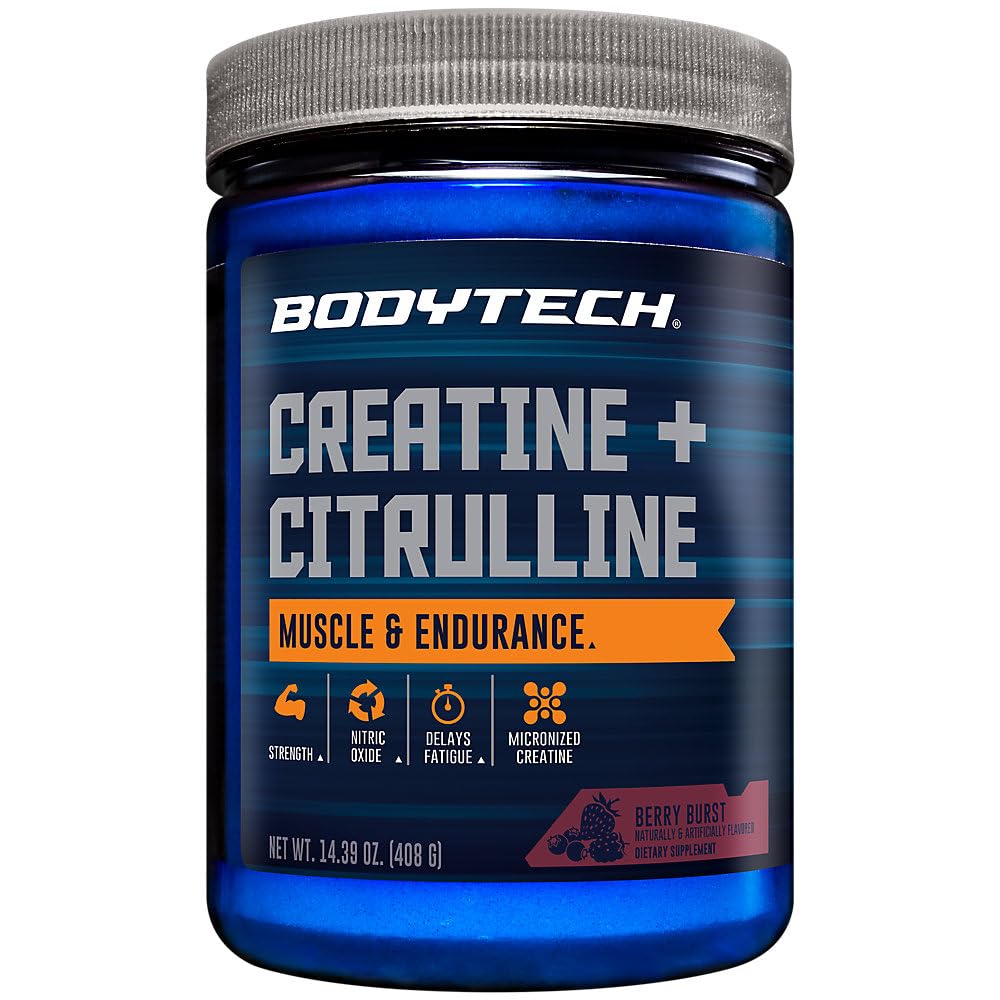 BodyTech Creatine + Citrulline - Muscle & Endurance - Berry Burst (14.39 Oz. / 30 Servings)