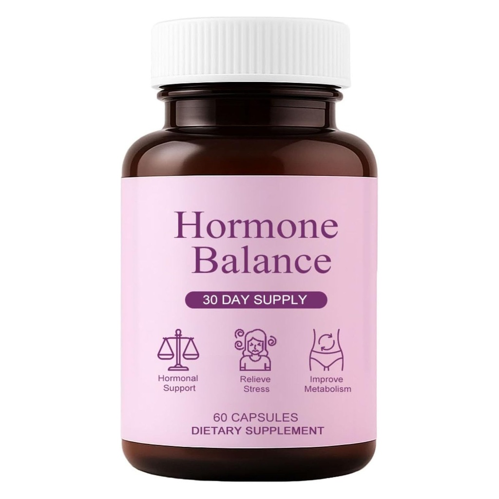 Hormonal Balance Supplements for Women - Weight Management for Menopause Relief, Support Mood & Energy, with Ashwagandha, Ginger Root, 60 Capsules