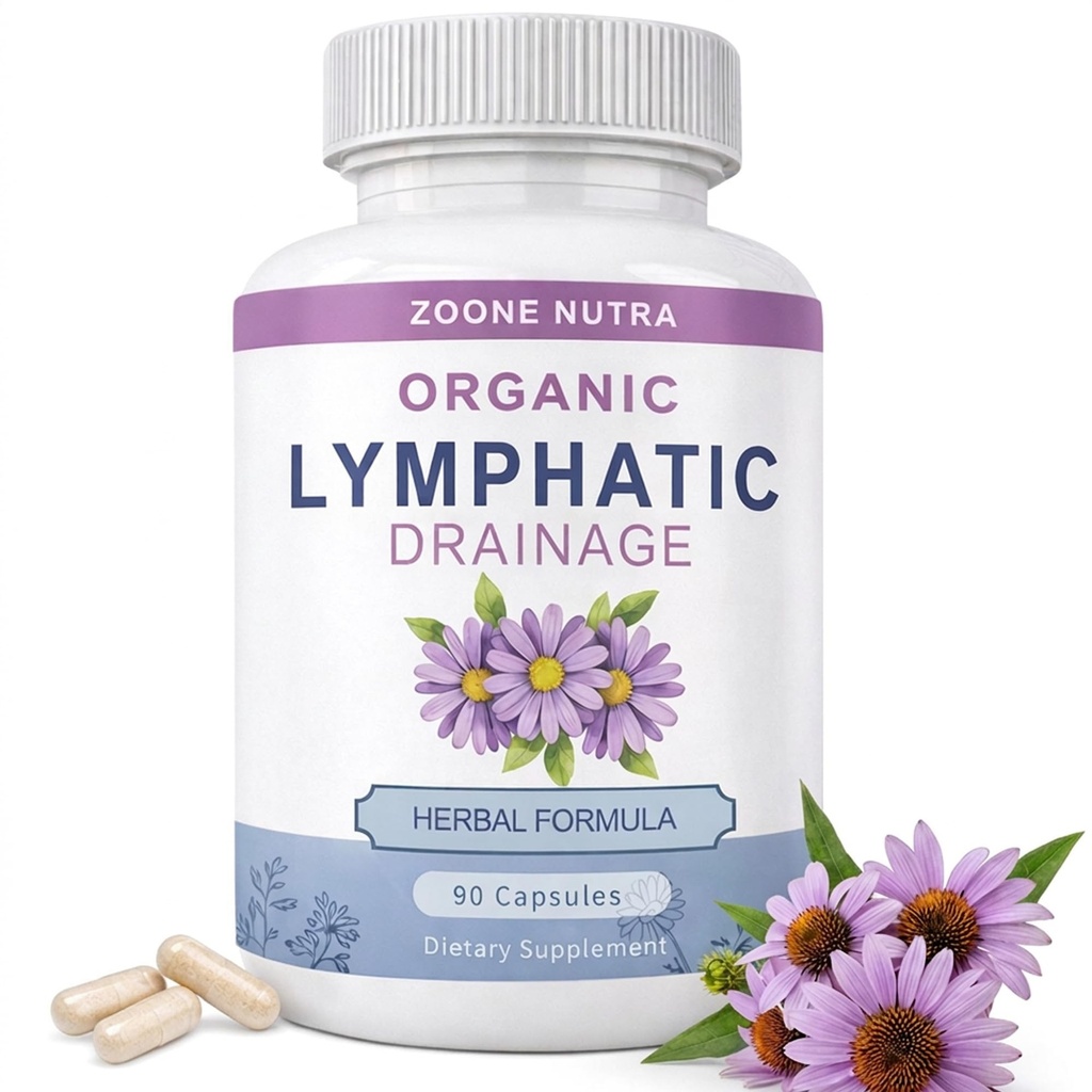 Lymphatic Drainage Capsules - Bloating & Water Retention Relief with Fucoxanthin for Metabolism Boost - Detox, Lymph & Immune Support with Dandelion - 90 Veggie Caps