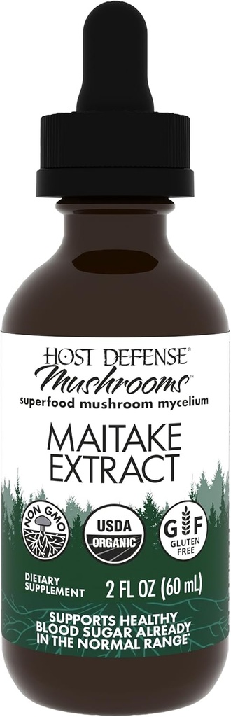 Host Defense Maitake Extract - Immune & Cellular Health Support - Βότανο συμπλήρωμα με Μαϊτάκε Mushroom & Mushroom Mycelium - Υγρό συμπλήρωμα - 2 fl oz (60 Services)*