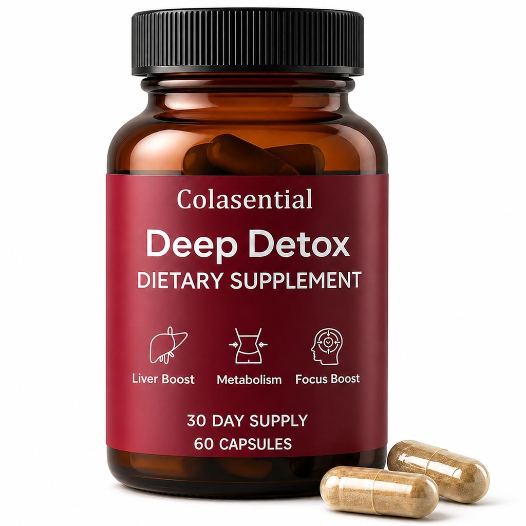 Colasential Max Liver Detox Capsules - Liver Cleanse Detox & Repair - Hyssop Leaf, Ginger Root - Digestion & Overall Health - 60 Vegan Capsules