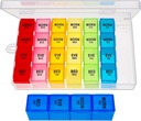 Weekly Pill Organizer 4 Times a Day, Medicine Organizer Box, Travel Daily Pill Box Organizer 7 Day, Pill Case, Hill Container Holder for Hold Vitamins/Fish Oils.