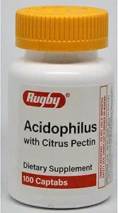 Rugby Acidophilus with Citrus Pectin 50 Million Cfu 100 Tabs