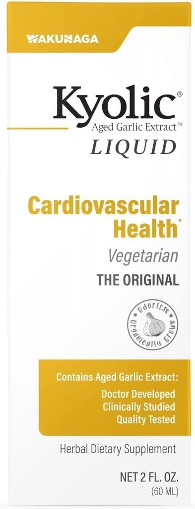 Kyolic Aged Garlic Extract Cardiovascular Health*, Liquid 2 Ounces (60 ml), with 60 Capsules