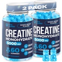 5000mg Creatine Monohydrate Gummies Formula για άνδρες και γυναίκες Ultimate Muscle Builder, Energy Booster & Pre-Workout Supplement (2 Pack)