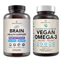 AMANDEAN Brain & Vegan Omega-3 Bundle: Μαγνήσιο Θρεωνικό, USA-Grown Lion’s Mane 6:1, Alpha-GPC & Algae DHA/EPA. Φυτικά Βασισμένα Βασικά λίπη για τον εγκέφαλο, το μάτι, την καρδιά και την υγεία του δέρματος. Fish Oil Εναλλακτική.