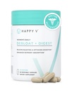 Happy v Debloat + Digest – Digestive Enzymes for Women to Support Bloating, Gas, Constipation, Gut Health, and Nutrient Absorption – Stomach Comfort & Digestion Support Supplement – 60 Vegan Capsules