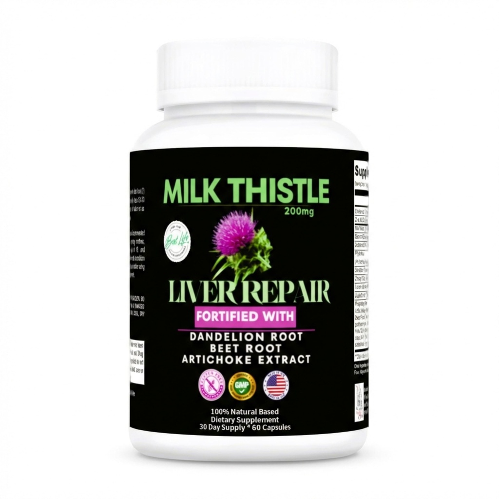 THIS LITTLE HOUSE OF MINE Milk Thistle, Liver Support, Fortified with Dandelion, Beet Root, Artichoke, Zinc, Choline, (200mg Milk Thistle)