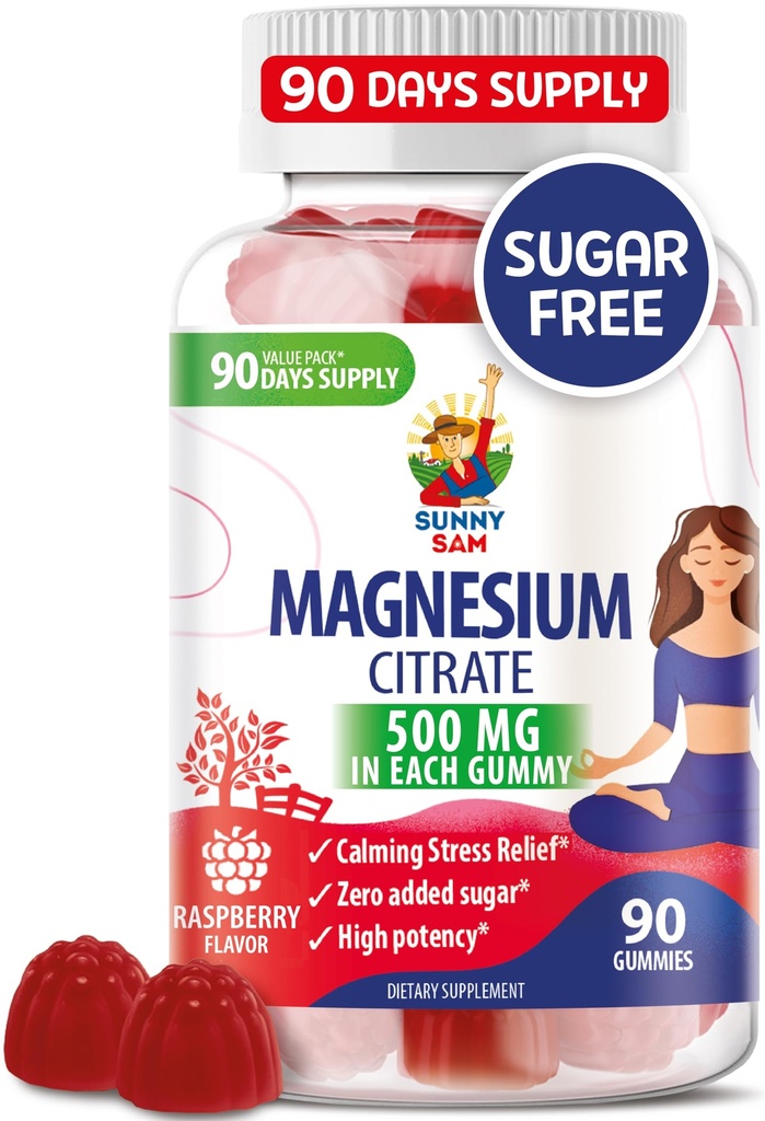 Magnesium Gummies for Kids & Adults - 500mg - Ήρεμες μάσες μαγνησίου - Magnesium Citrate Chewable Supplement for Mood & Muscle Support