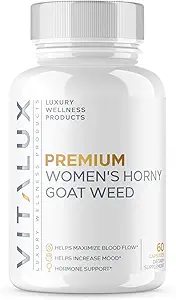 VITALUX || #1 Rated Premium Women's 9-in-1 Horny Goat Weed || Female Health, Mood, Optimize Blood Flow | Ultra Dosed Formula w/ 8 Powerful Ingredients | 3rd Party Tested + USA Made - 60 Capsules