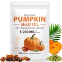 Pumpkin Seed Oil with Saw Palmetto Capsules,Pumpkin&Seed Oil 2 in 1 for Hair Growth,Cold Pressed,Supports Hair,Heart,Skin Supplement,Pumpkins Seed Extract Powder,PumpkinSeed Herbal Supplement 300 pcs