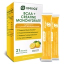 OMOGS Creatine + BCAA Powder, Creatine Monohydrate, Support for Muscles, Exercise Endurance & Recovery, for Women & Men, Lemon Lime Naturally Flavored