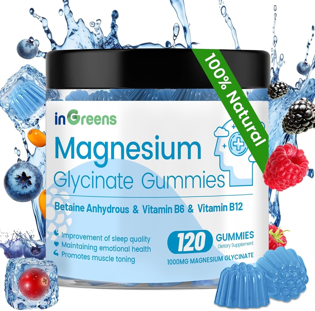 120 Count Magnesium Glycinate Gummies 700mg, Μασώμενο Μαγνήσιο Gummies για ενήλικες & παιδιά, Υψηλή απορρόφηση, ύπνος, χαλάρωση & υποστήριξη εστίασης, μη-GMO, χωρίς γλουτένη, μικτή γεύση μούρου, 60 ημέρες προσφοράς
