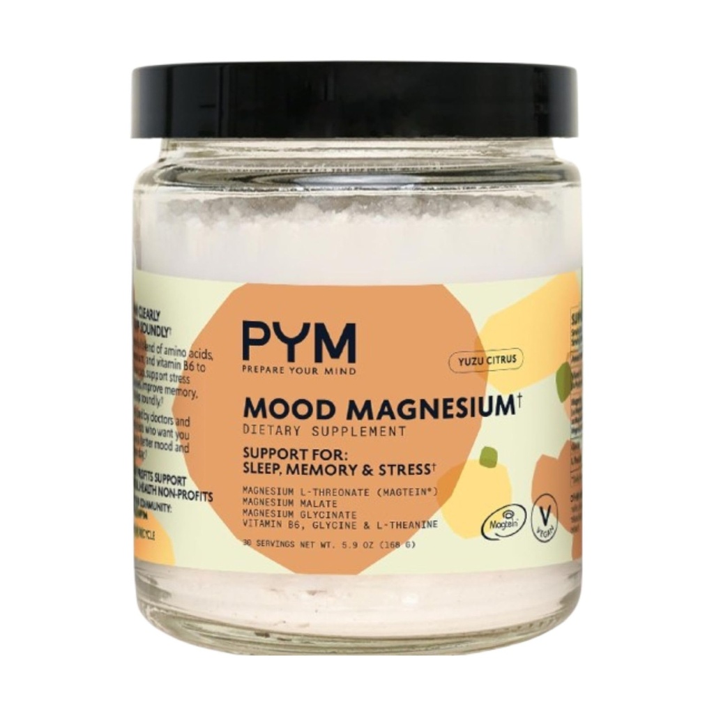 Σκόνη μαγνησίου PYM Mood (30-servings) Γλυκινικό μαγνήσιο, L-Θρεονικό & Μηλεϊνική σκόνη 