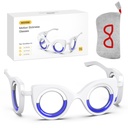 NEOISM Anti Motion Sickness Glasses, Car Sickness Glasses Relief Nausea & Dizziness, Portable Lensless Design for Car Sickness, Air Sickness, Sea Sickness, Road Trip Essentials, Red Pattern Bag