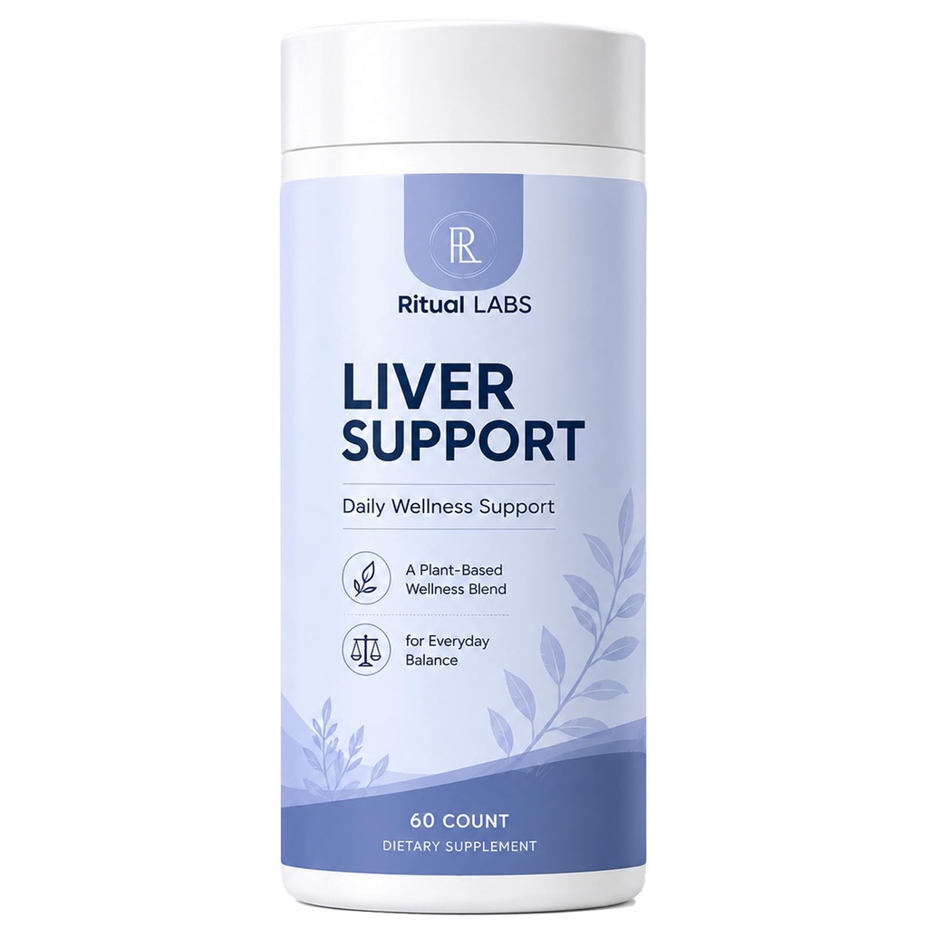 Liver Support, Daily Wellness Capsules with Milk Thistle, Turmeric Curcuminoids, Inositol & Pueraria Extract, Plant-Based Supplement, 60 Count (1)