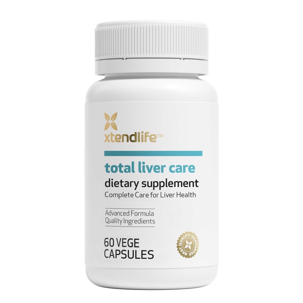 Xtendlife Total Liver Care for Blood Sugar, Fat Management & Detoxification - Science-Backed Liver Care with Milk Thistle & Tocotrienol - 30 Day Supply
