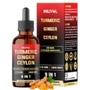 9in1 Liquid Turmeric Curcumin with Ginger, Berberine, Ceylon, Garlic, Black Pepper for Joint Support - 2FL Oz - 60 Servings