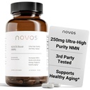 Novos Boost NMN 250mg | Third-Party Tested | Ultra High-Purity for NAD+ Support, Energy & Longevity | Stabilized NMN Supplement for Men & Women | 60 Vegan Capsules (30 Servings)