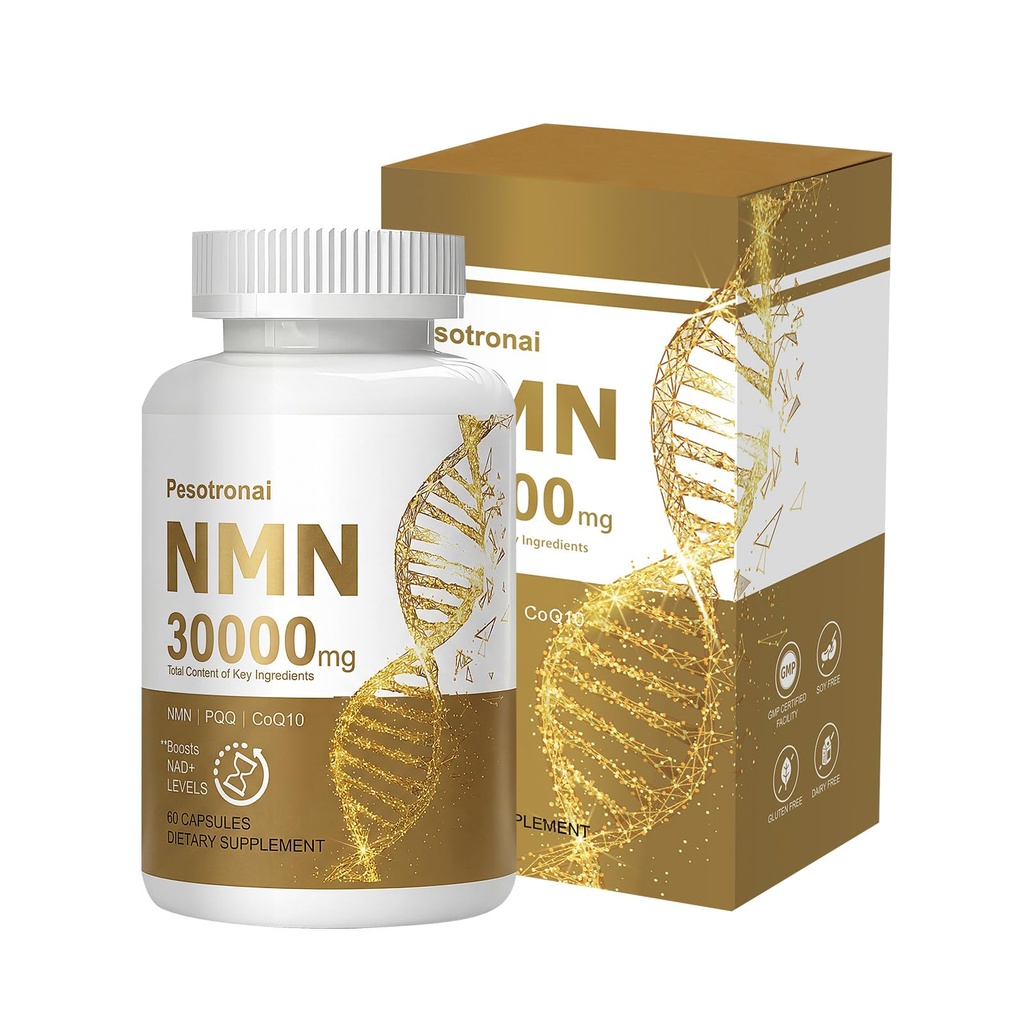 NMN Supplement 1000mg with Resveratrol - 3-in-1 Advanced Formula for NAD+ Boost, Cellular Energy & Anti-Aging - 99% Pure NMN, Supports Immune & Muscle Health - 60 Vegan Capsules