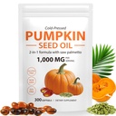 Pumpkin Seed Oil with Saw Palmetto Capsules-Pumpkin Seed Oil Capsules for Hair Growth | Cold Pressed Essential Fatty Acids & Phytosterols | Supports Hair, Urinary,Bladder