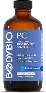 BodyBio PC - Phosphatidylcholine για την υγεία του εγκεφάλου, ψυχική σαφήνεια, Γνωστική λειτουργία, Κυτταρική Επισκευή & Υγιεινή γήρανση, Phospholipid Complex Supplement for Gentle Daily Detox