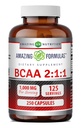 Amazing Formulas BCAA 2:1:1 1000 Mg Per Serving | Capsules | Branched Chain Amino Acids Supplement | Non-GMO | Gluten-Free | Made in USA (250 Count, Pack of 1)
