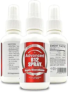 Vitamin B12 Energy Spray, Methylcobalamin με Folic Acid Υπογλώσσιο Υγρό Συγκρότημα για Εστίαση, & Μεταβολισμός, Nano Technology Άμεση Απορρόφηση και Προσαρμοσμένη Δοσολογία (4 oz - 120 εξυπηρετούν)