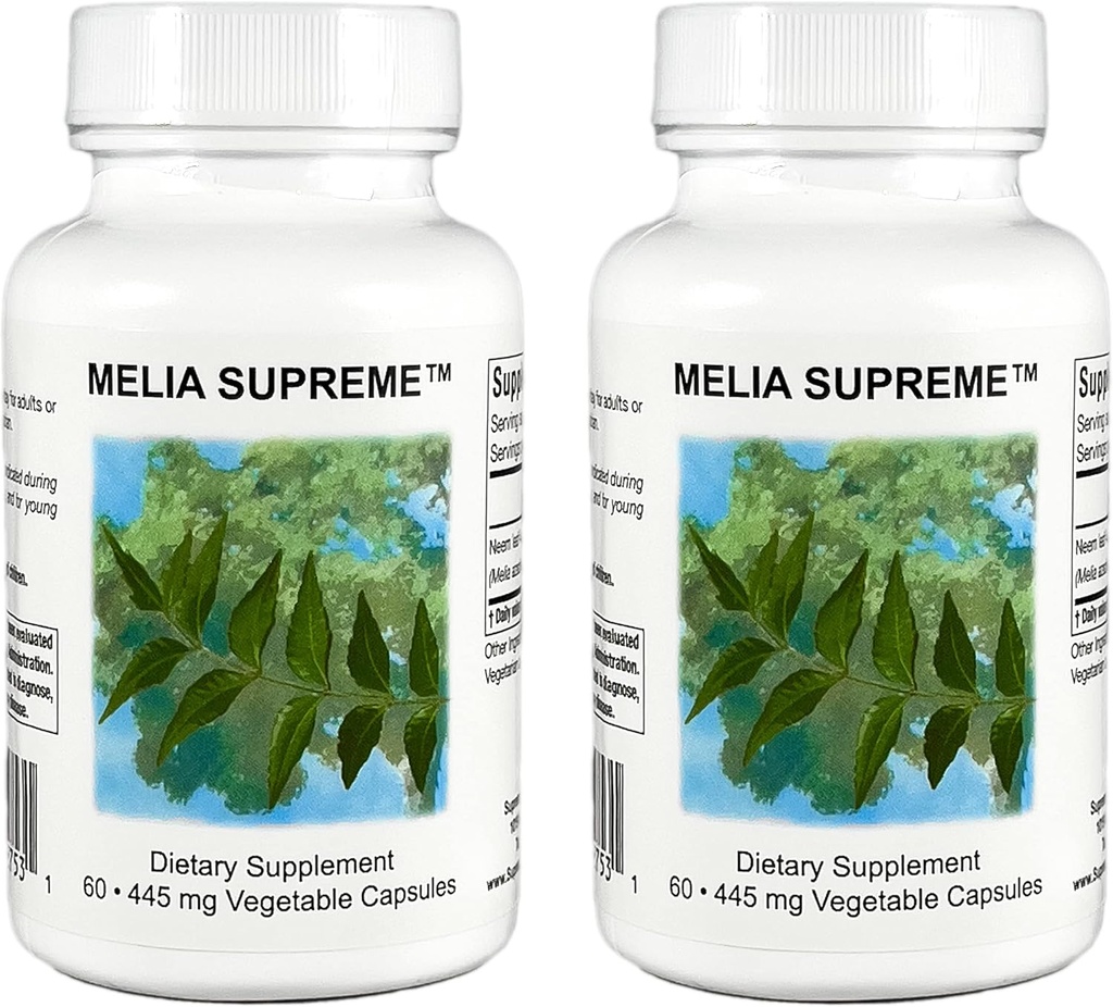 Supreme Nutrition Melia Supreme, 60 Pure Powdered Neem Leaf Vegetarian Capses (Συσκευασία του 2)