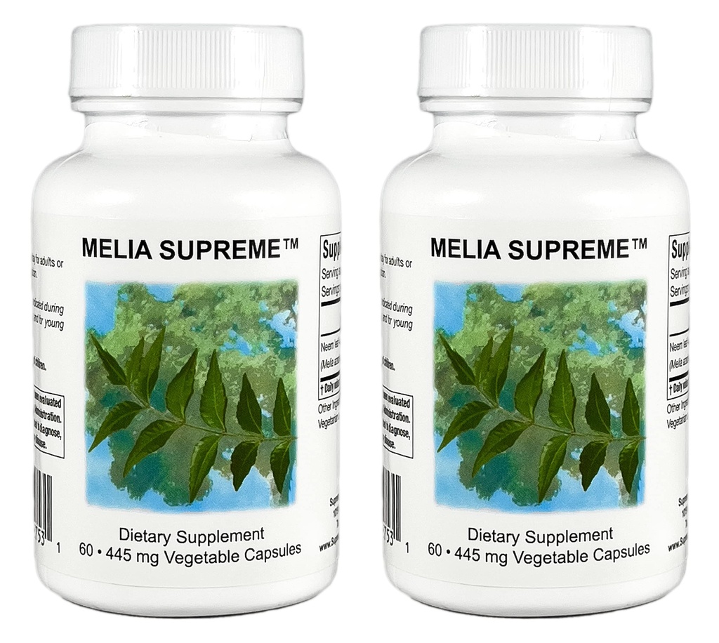 Supreme Nutrition Melia Supreme, 60 Pure Powdered Neem Leaf Vegetarian Capsules (Pack of 2)