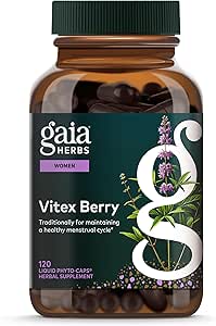 Gaia Herbs Vitex Berry - Υποστηρίζει την ισορροπία ορμονών & γονιμότητα για τις γυναίκες - Υγιεινή προγεστερόνη για την έμμηνη υγεία - 120 Vegan Caps (60-Ημέρα προσφοράς)