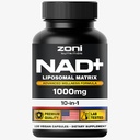 Zoni Nutriton NAD+ SUPPLEMENT LIPOSOMAL MATRIX ADVANCED WELLNESS FORMULA 1000mg 10-in-1, Trans-Resveratrol, TMG, Apigenin, PQQ, Vitamin B2, Vitamin B3, Vitamin B5, Vitamin B9, Vitamin B12, Men & Women
