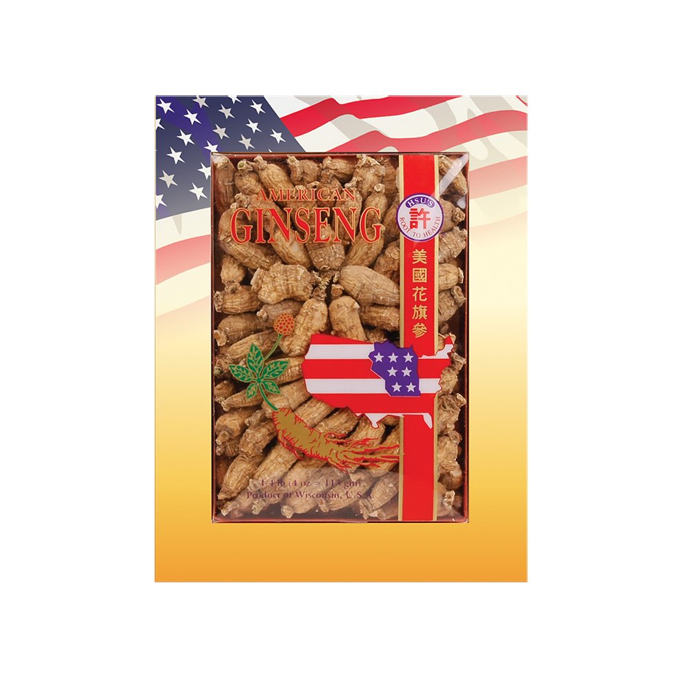 Hsu's SKU 0115-4 Short Small #2 Wisconsin American Ginseng Roots 4 oz Box – Premium Whole Roots - SM #2 4oz Box