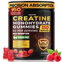 Creatine Gummies Monohydrate 6G with Beta-Alanine, BCAA 2:1:1, L-Taurine, Vitamin B6 & B12, Pre-Workout Gummy for Men & Women - Muscle Strength, Endurance & Recovery, Sugar Free, Vegan,150 Gummies