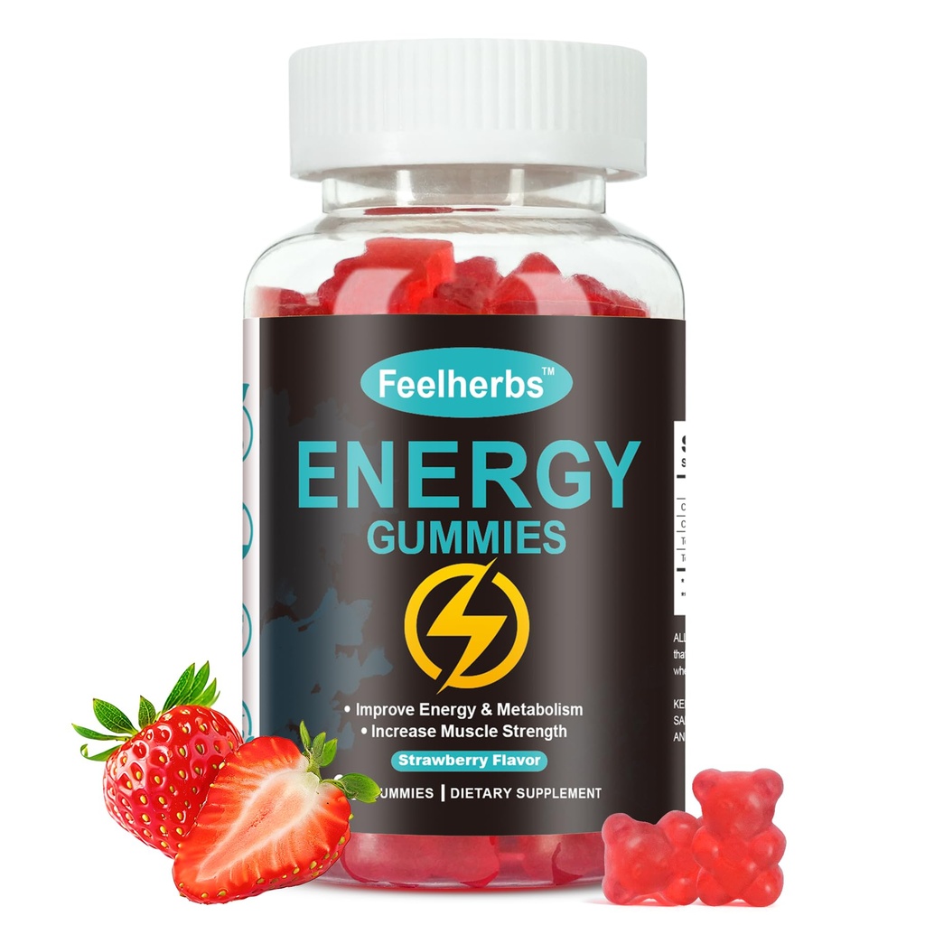 Creatine Energy Gummies for Women & Men, 60 Count Caffeine Free Energy Chews Gummy for Running, Sports & Pre Workout Support
