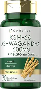Carlyle KSM-66 Ashwagandha Κάψουλες 600mg 