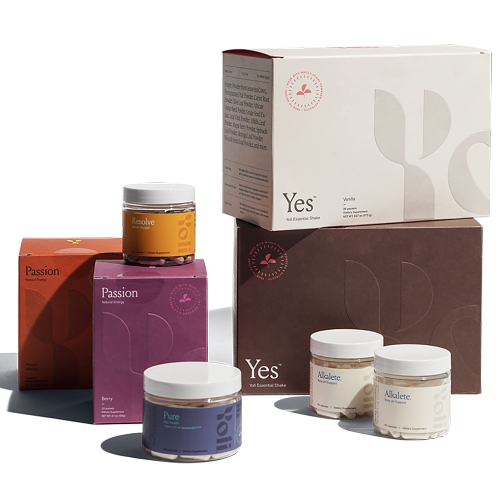 Το Yoli® Transformation Kit περιλαμβάνει το ΝΑΙ, το πάθος, το αλκαλέτι, το καθαρό, το λύσιμο και το καλύτερο σύστημα σώματος 28-Day πρόγραμμα T-Kit (Flavors Vary)