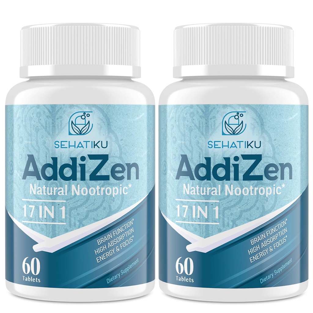 17-in-1 Brain Supplement for Memory and Focus | Natural Nootropics Brain Supplement for Brain Cognition, Energy | High Absorption | L-Theanine, Phytonutrient Blend and Vitamins B6, B12 | 2 Bottles