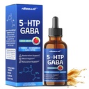 5-HTP & GABA Liquid Drops - L-Theanine, Ashwagandha, Black Pepper - Restore & Relax, Sleep Well Support - Raspberry Flavor - 2.0 fl oz (60ml)