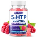 MEENCCD 5-HTP Gummies 300mg, 5-HTP Supplement with 200mg L-Theanine & 50mg GABA, GABA Supplements for Adults, Sugar Free, Raspberry Flavor, 60 Count